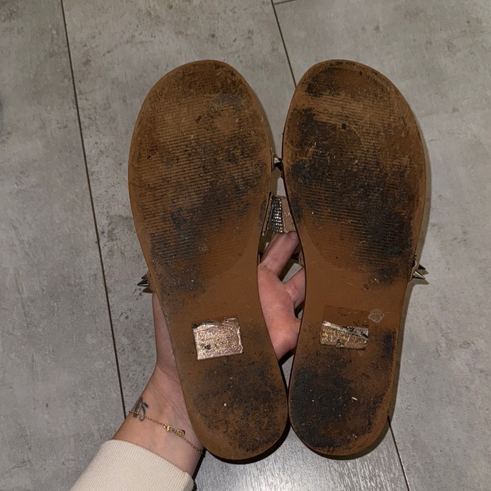 Steve Madden Women's Tan Studded Sandals - Picture 4 of 4